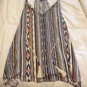 Colorful tassel tank top